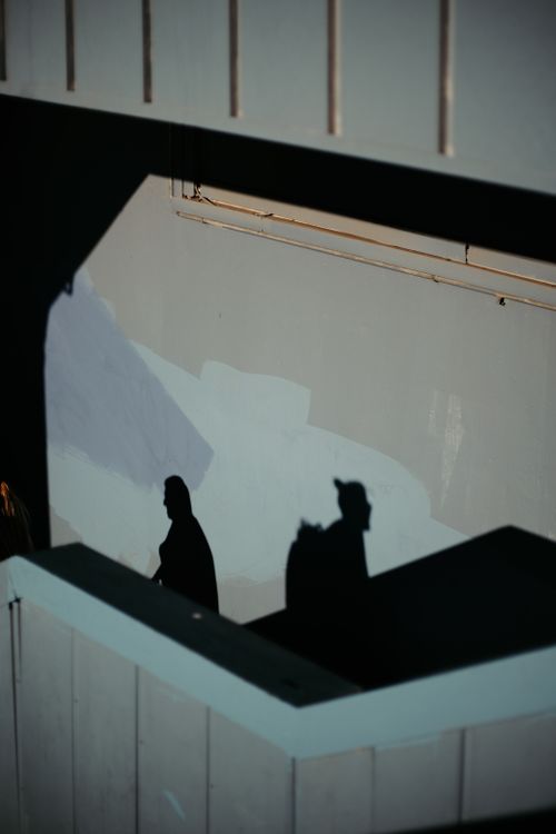 Free Silhouettes and shadows in an urban environment create an artistic display in İstanbul. Stock Photo