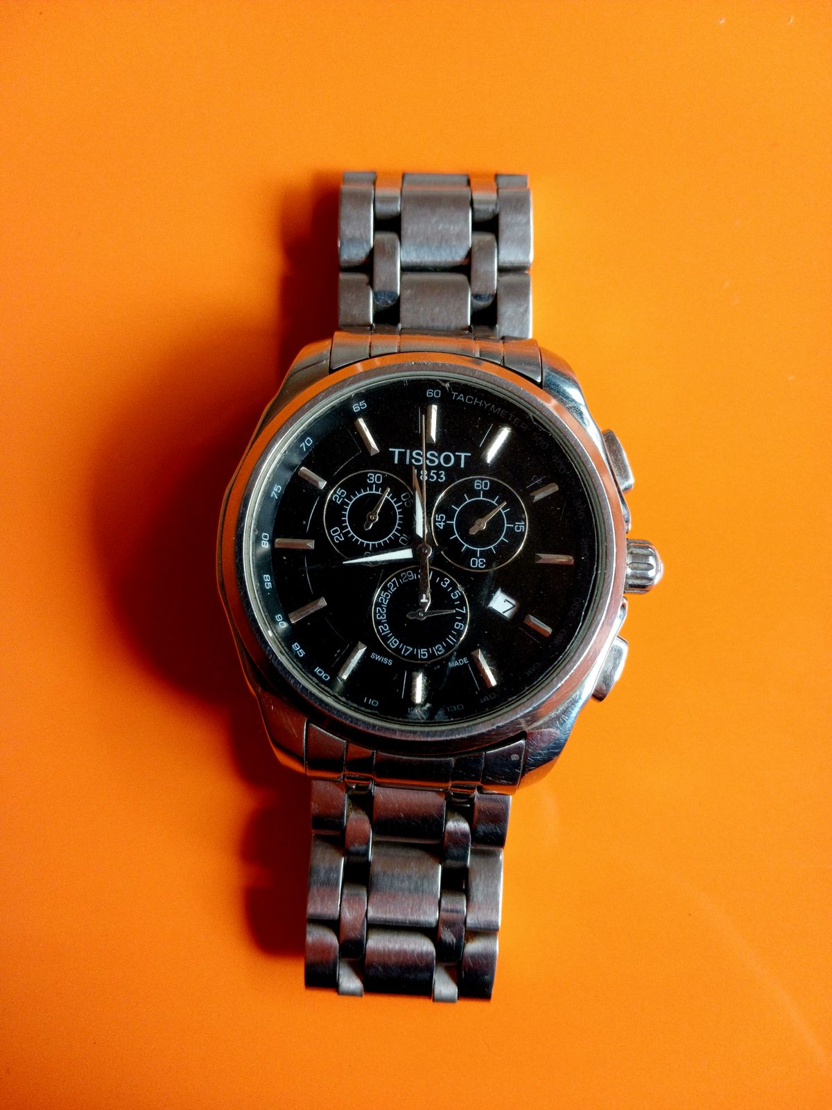 Orologio cronografo Tissot 1853, dettaglio quadrante nero