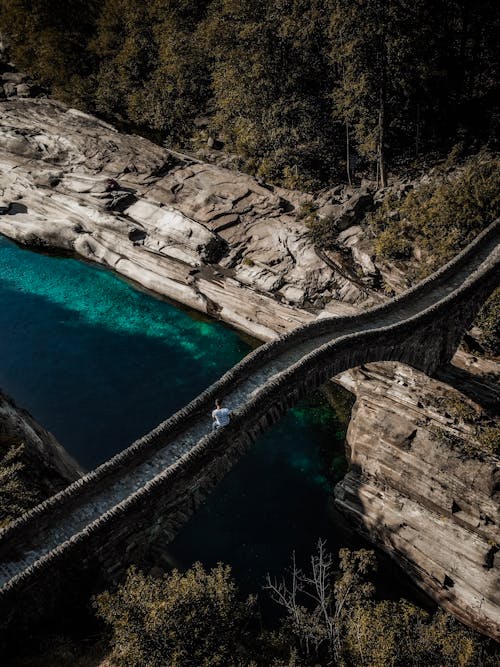 Person Standing on Bridge