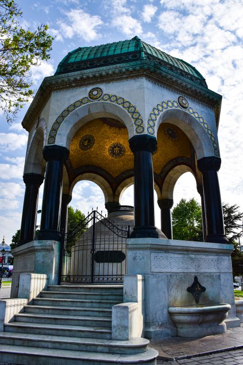 Free The ornate German Fountain in Sultanahmet, Istanbul, showcasing intricate architecture. Stock Photo