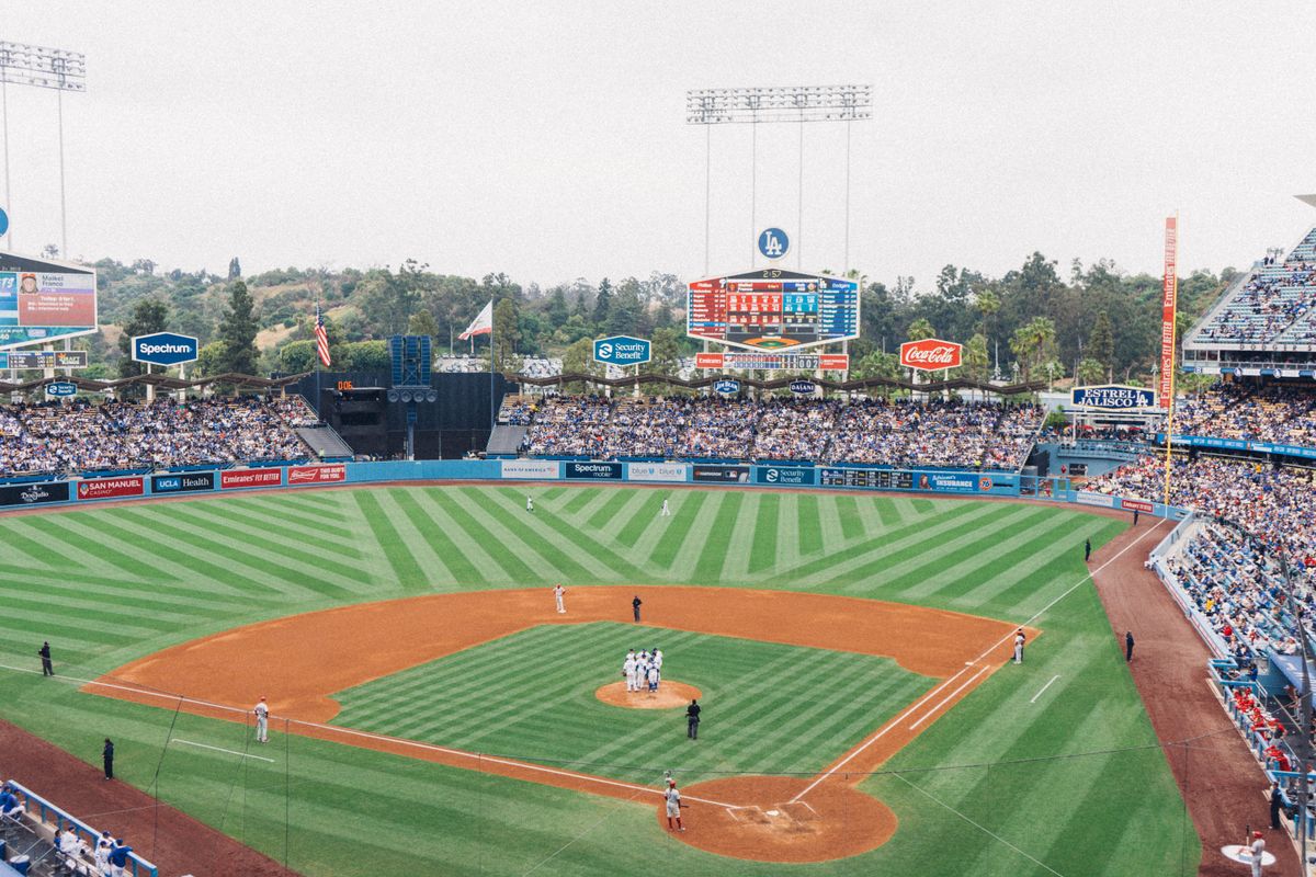 Baseball field during a game, stock image for Atlanta Braves and Bobby Cox legacy article