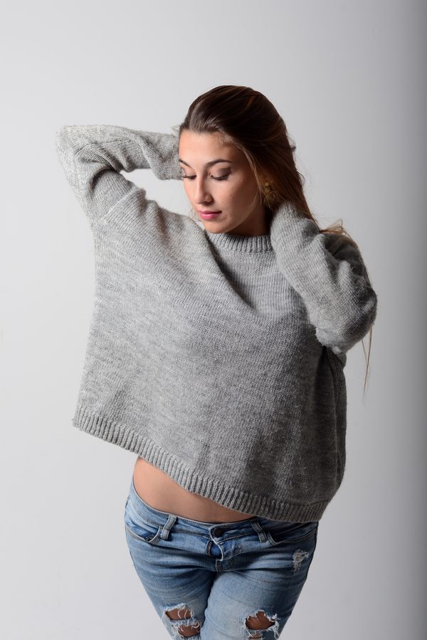 Skinny jeans with tunic sweater