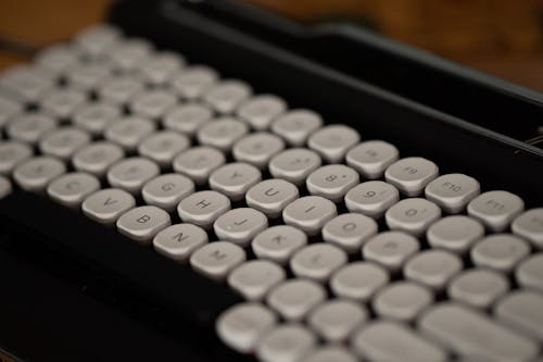 Free White and Black Typewriter Stock Photo