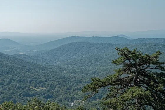 The view from the Stony Man cliffs over the Shenandoah Valley