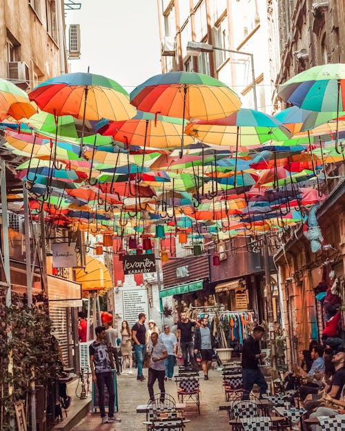 Free Photo of Colorful Umbrellas Stock Photo