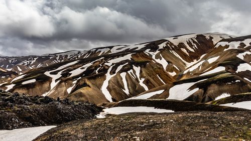 Free Breathtaking view of snow-capped mountains in Landmannalaugar, Iceland. Stock Photo