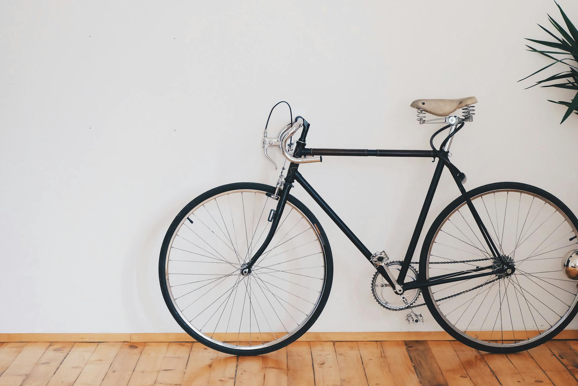 Black Fixed-gear Bike Beside Wall