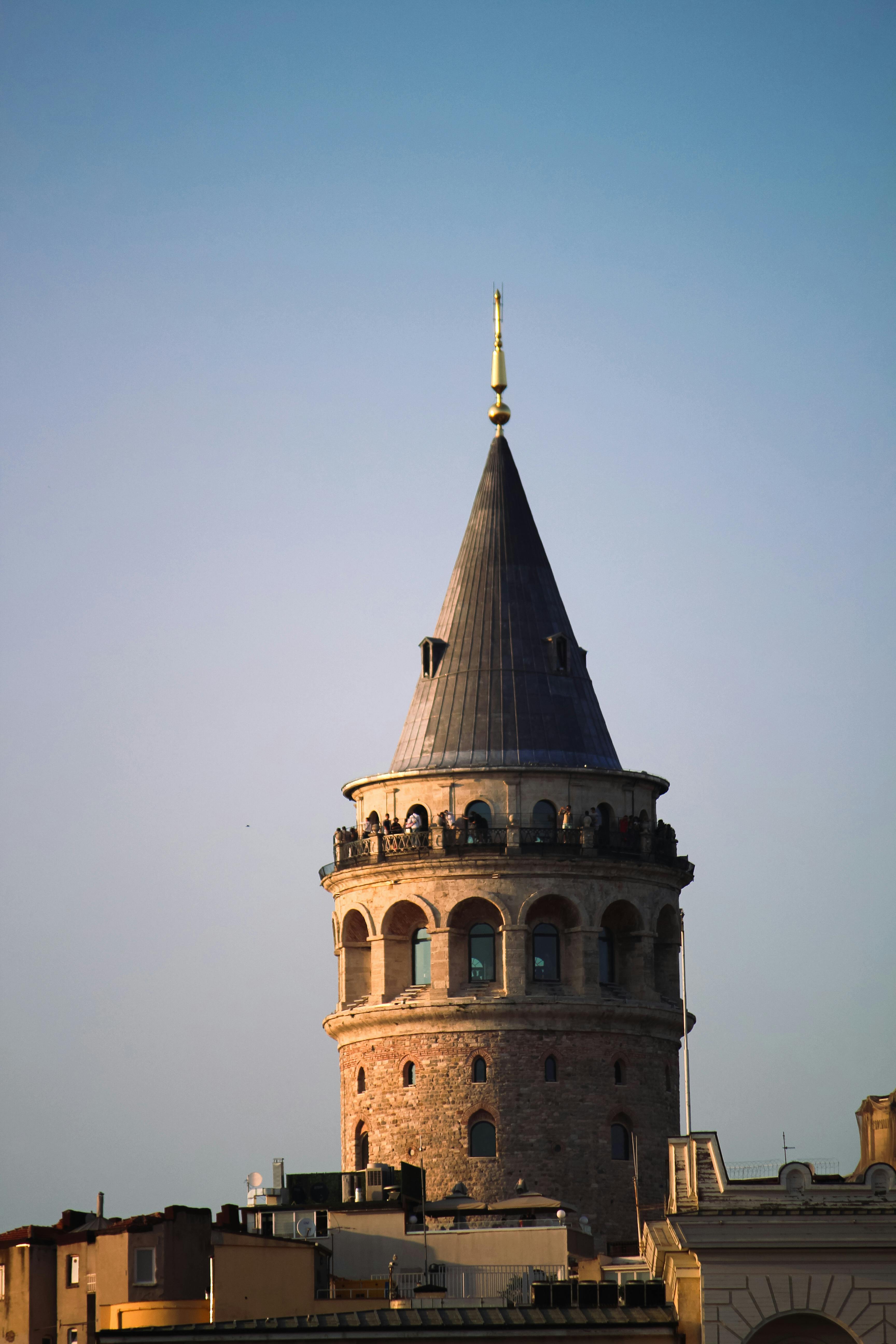 the tower of the blue mosque in istanbul turkey