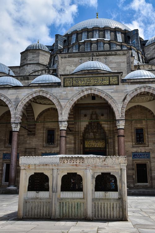 Free Explore Istanbul's Ottoman heritage at the stunning Suleymaniye Mosque, a symbol of Turkish architectural brilliance. Stock Photo