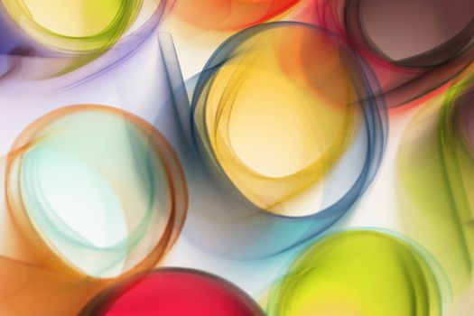 Dynamic abstract art piece featuring swirling colorful curves creating a playful visual experience.