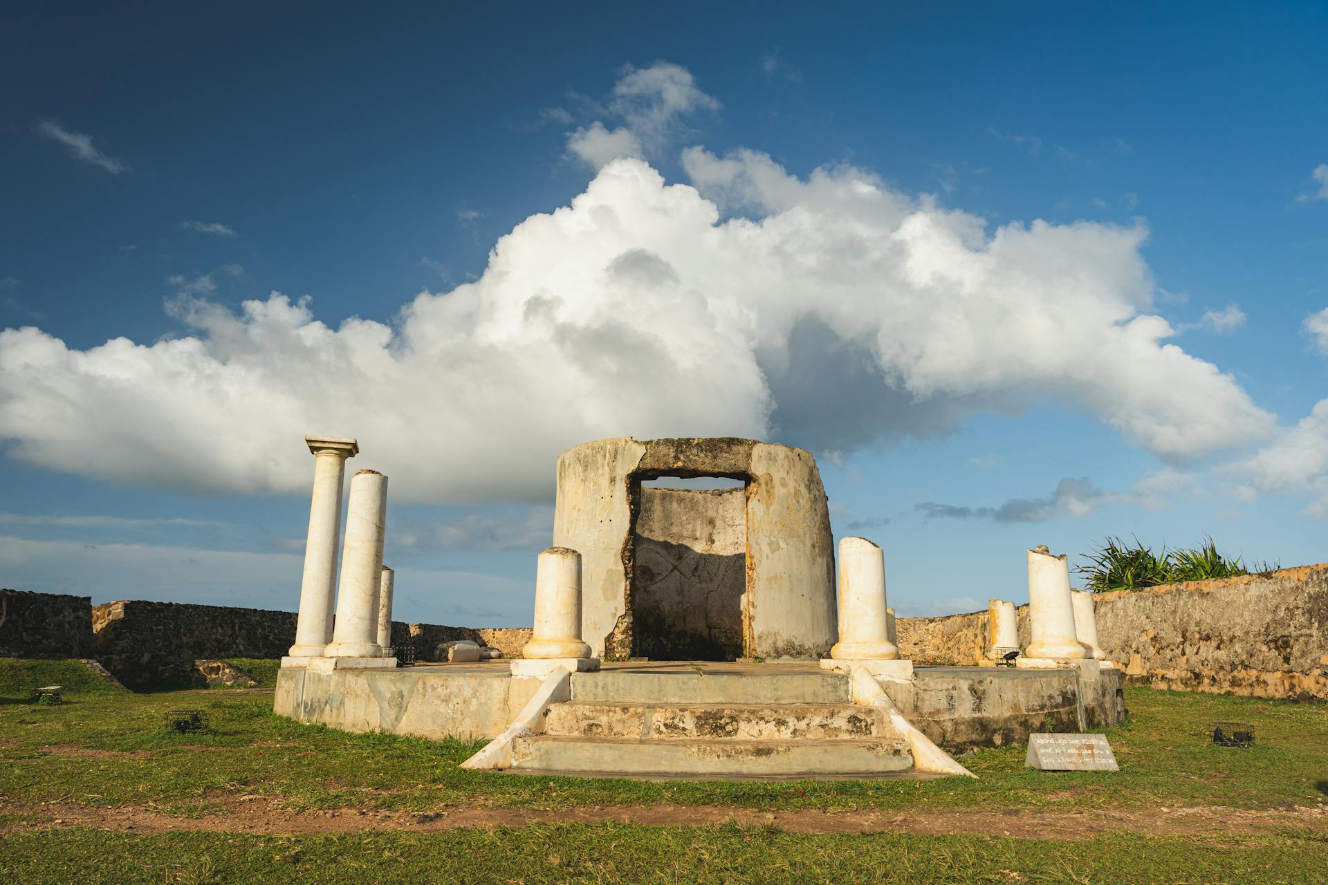 Explore ancient architectural ruins at the historic Galle Fort in sunny Sri Lanka.