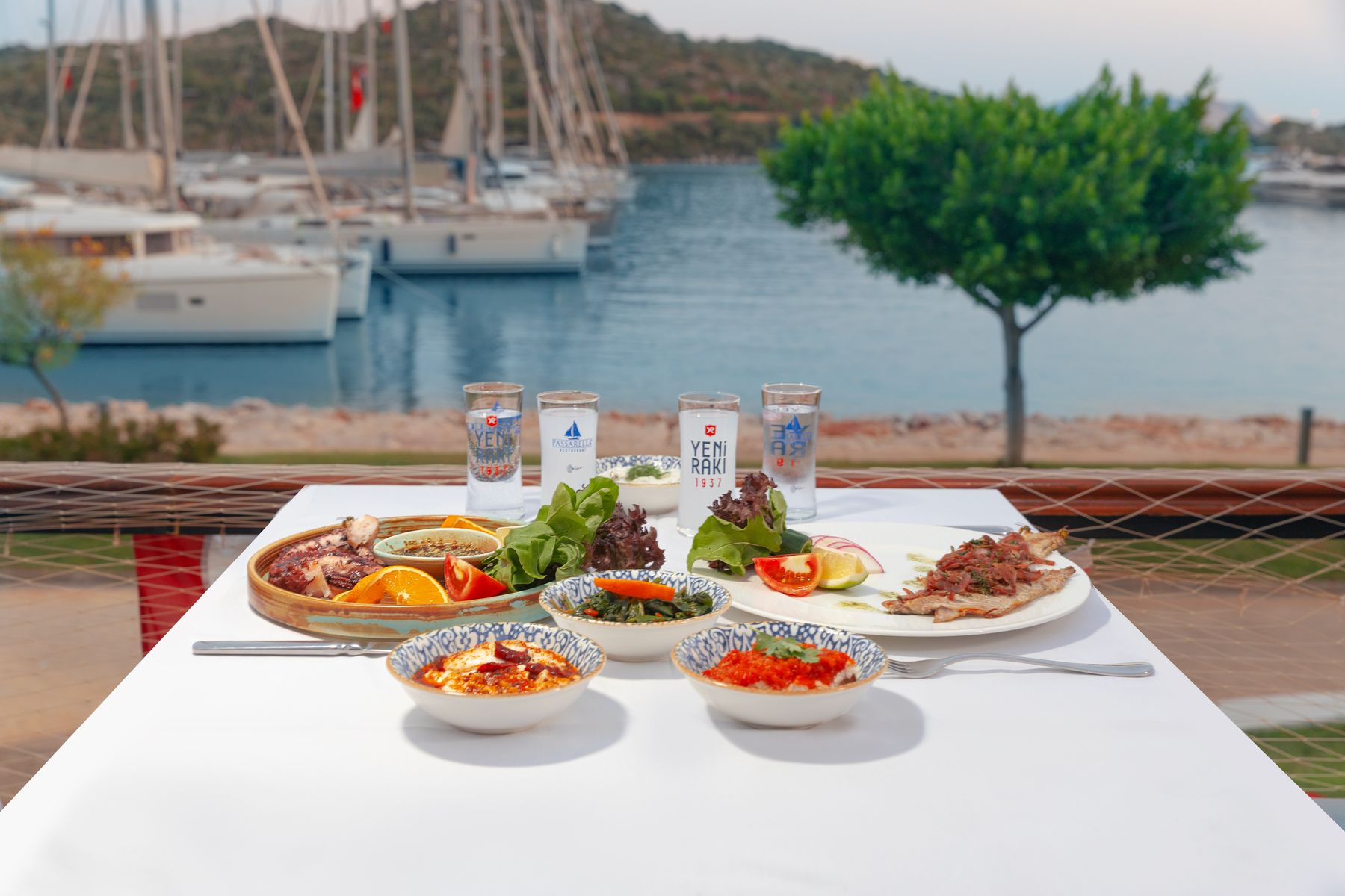 Mediterranean seafood dining by the sea