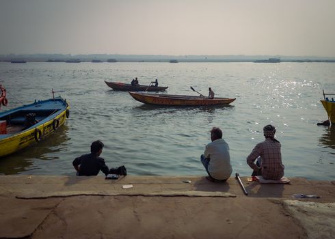 Evening Ganga aarti ceremony — Varanasi
