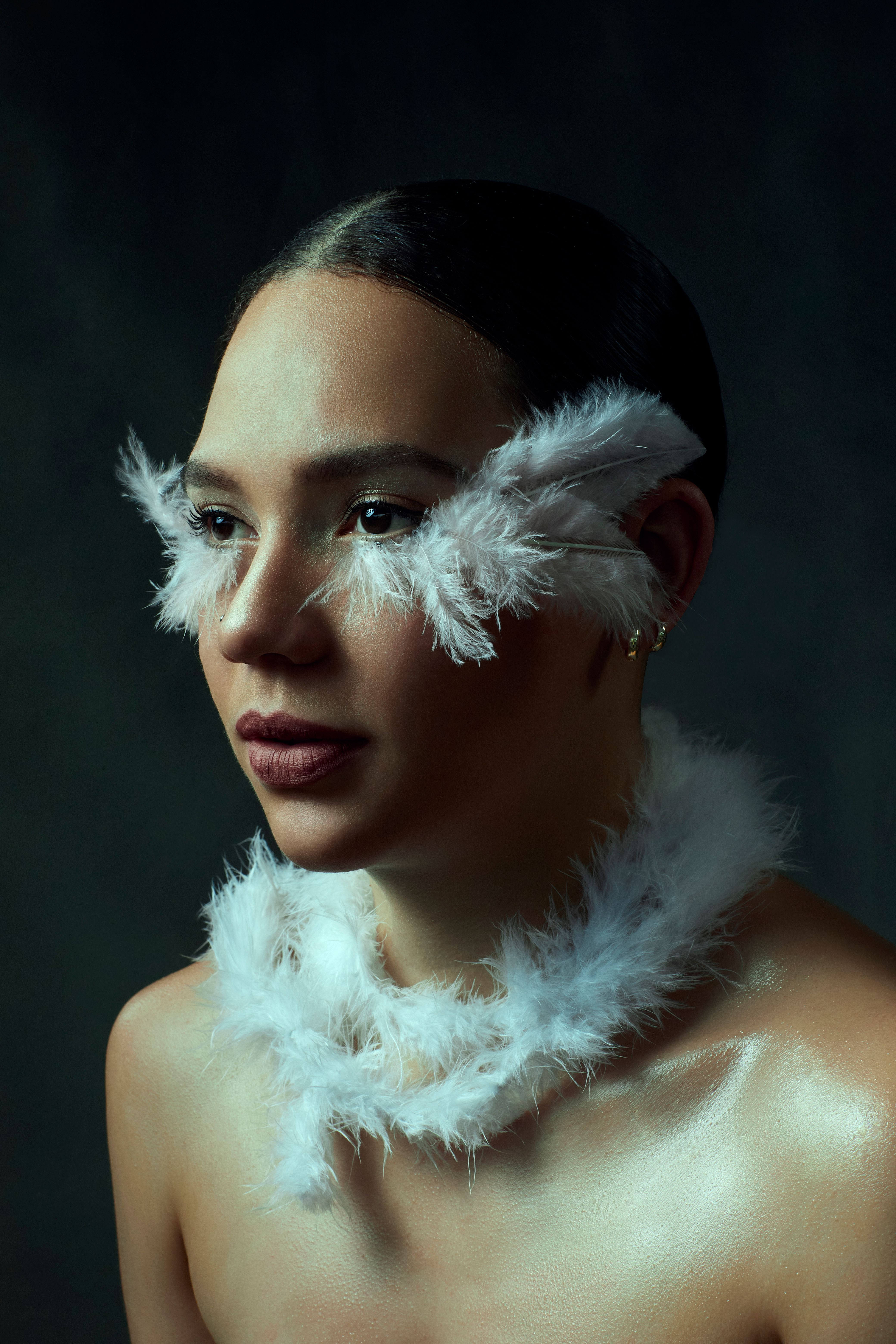 Portrait of Woman with Feathers · Free Stock Photo