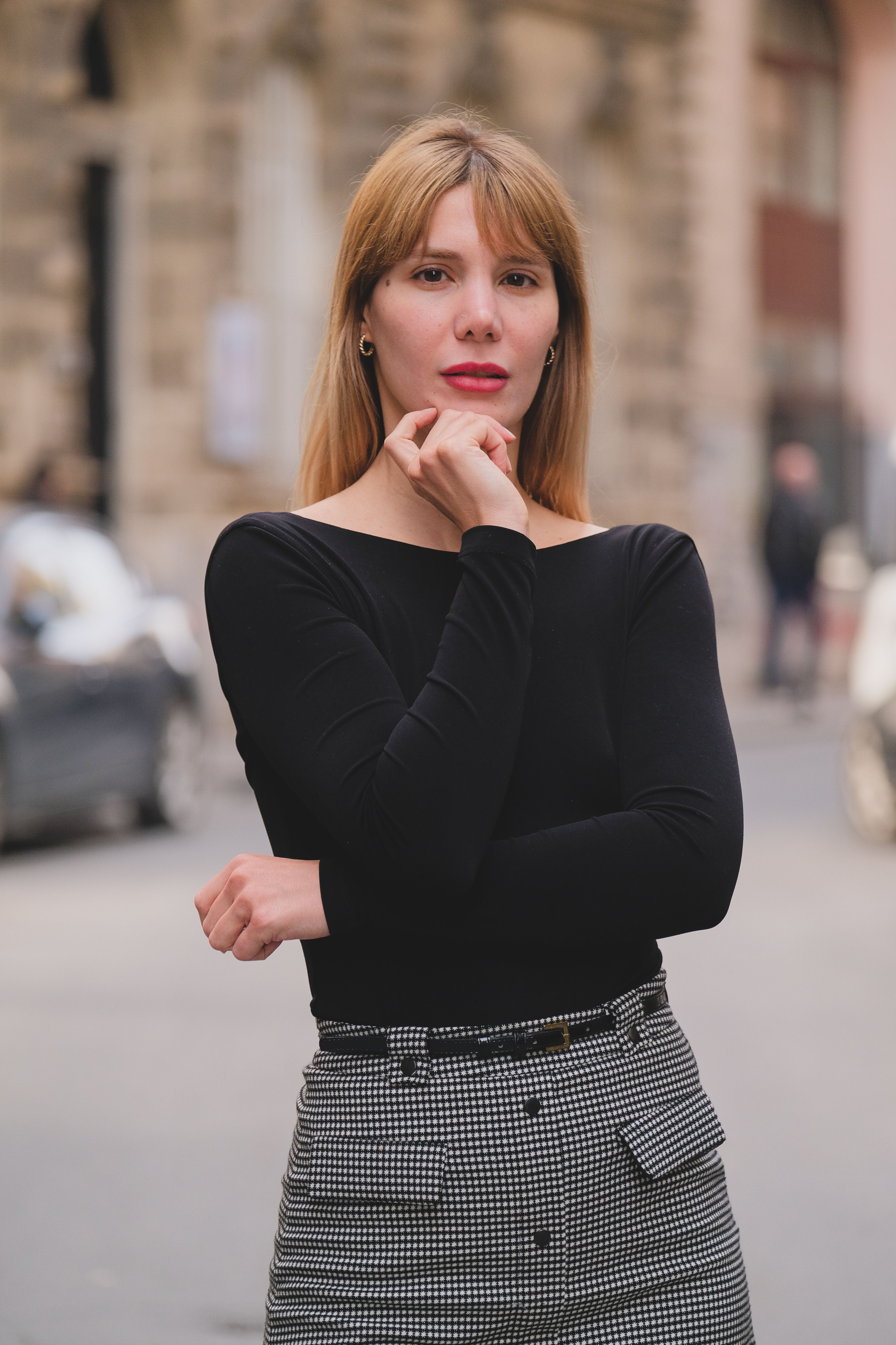 Portrait of Woman in Black Blouse · Free Stock Photo
