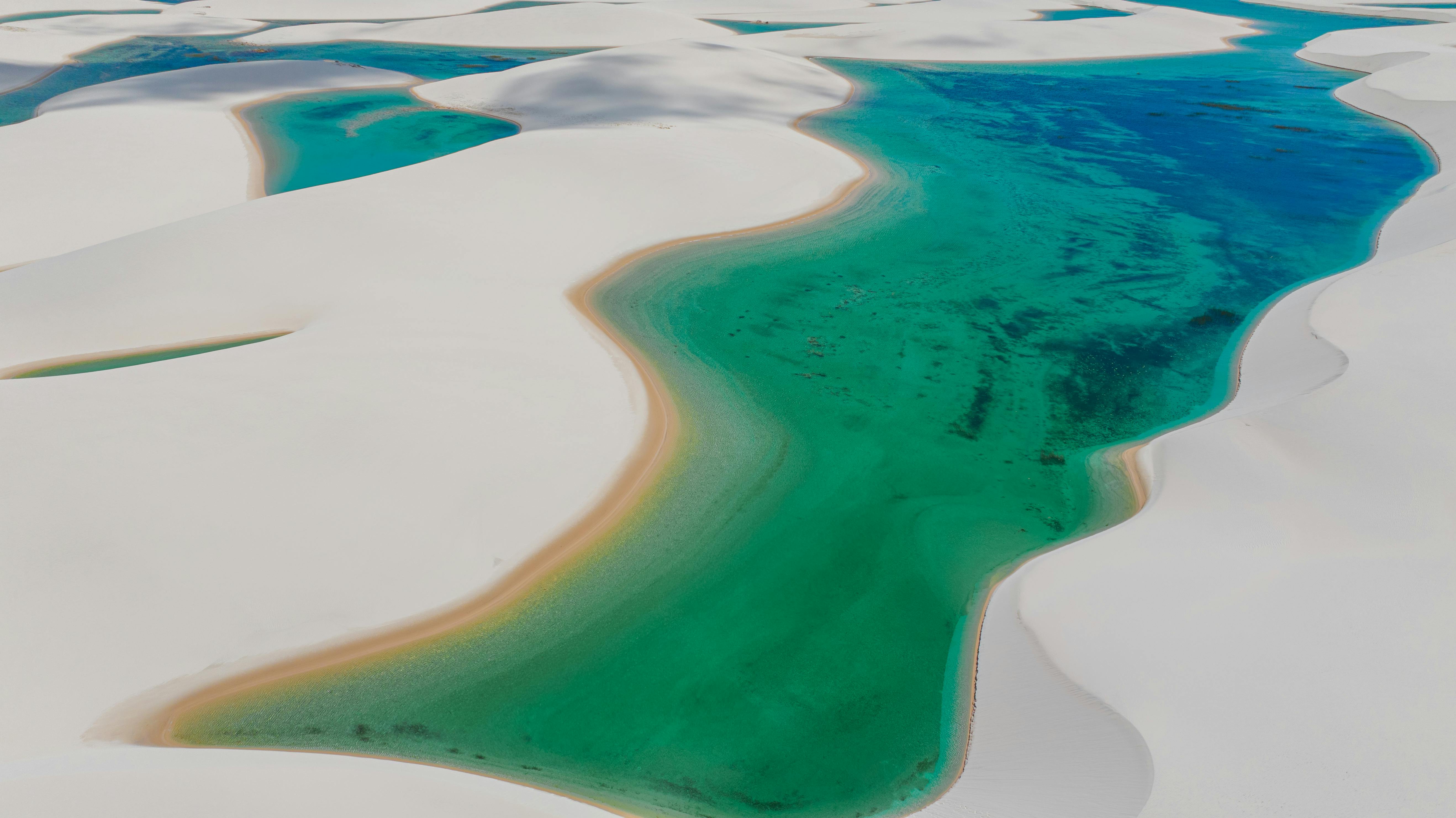 Aerial shot of Lençóis Maranhenses