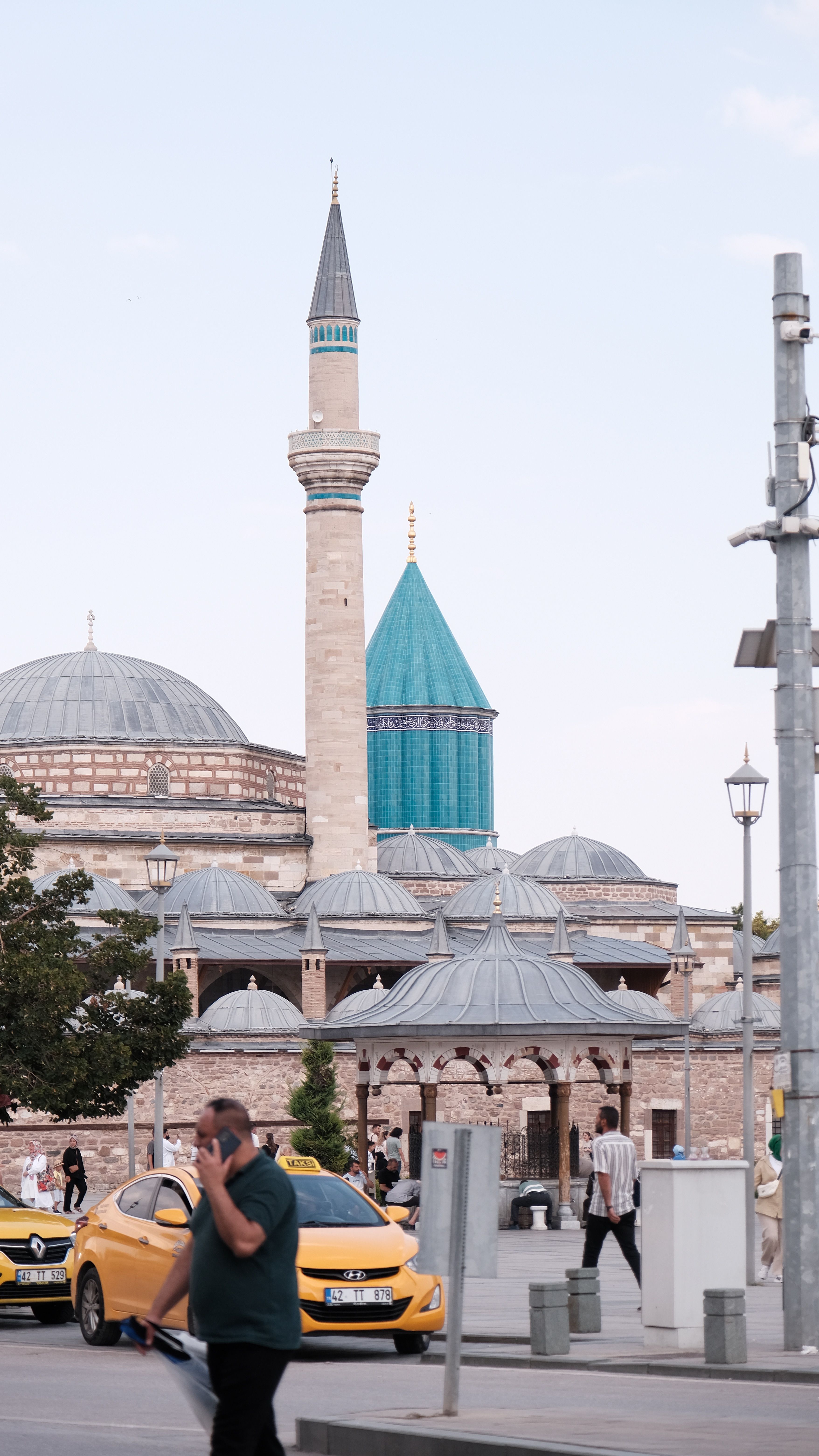 Historic Konya mosque featuring Ottoman architecture with distinctive minaret.
