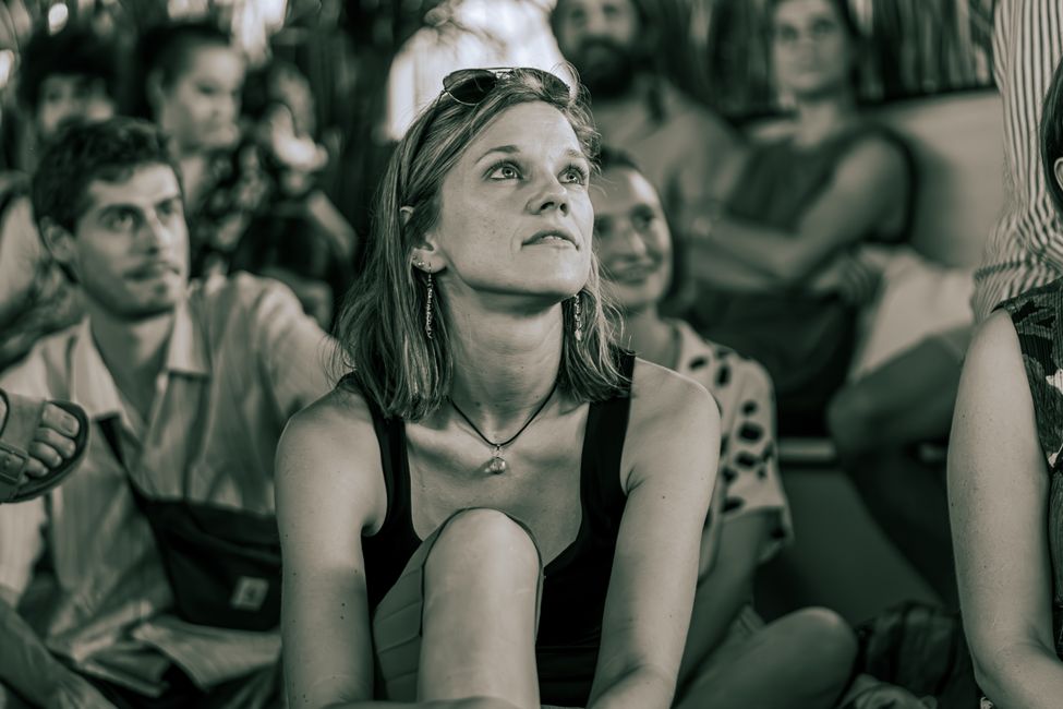 Festival audience listening together