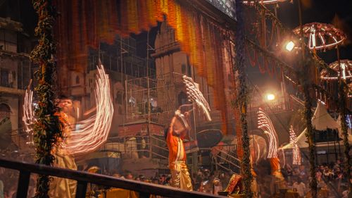 Free Ganga Aarti Stock Photo
