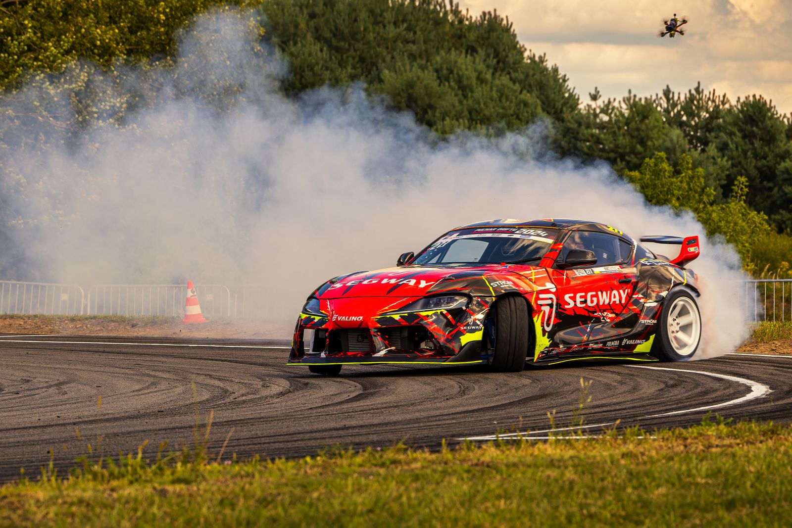 Motor Ricing Yellow Mazda RX-7 Drifting at Car Event · Free Stock Photo