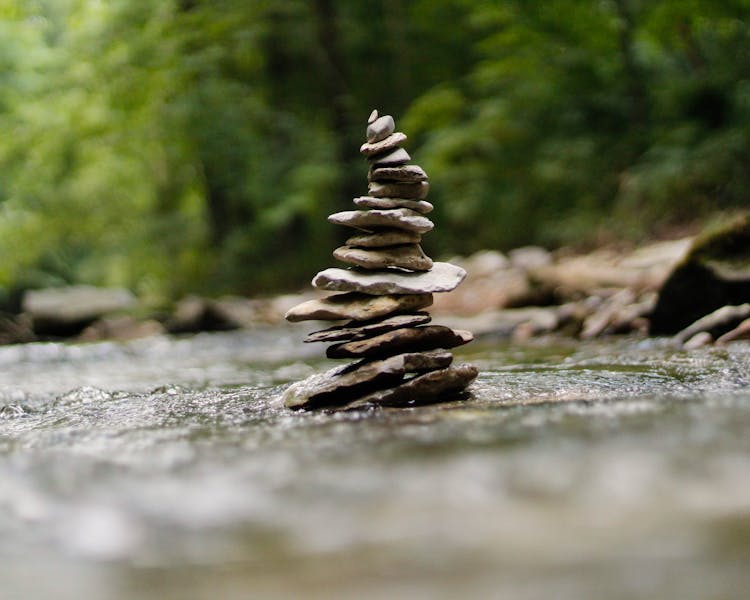 Bunch Of Various Stones On Spring