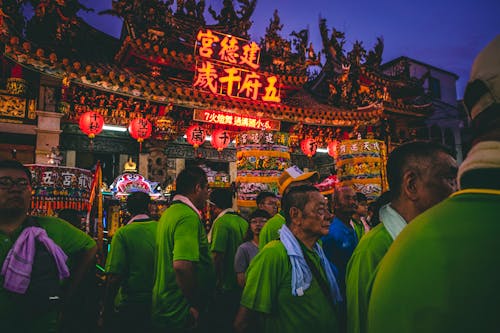 Parade of People Wearing Green Shirts