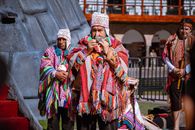 Colorful Inti Raymi celebration in Cusco, showcasing indigenous costumes and music.