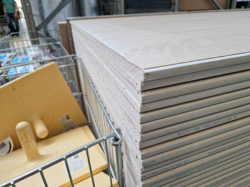 Drywall panels used for interior wall installation