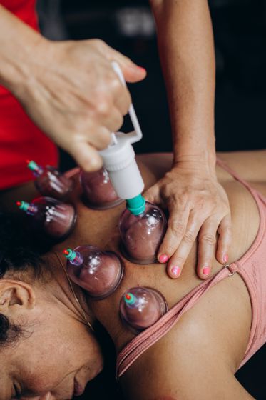 Cupping over worked muscle