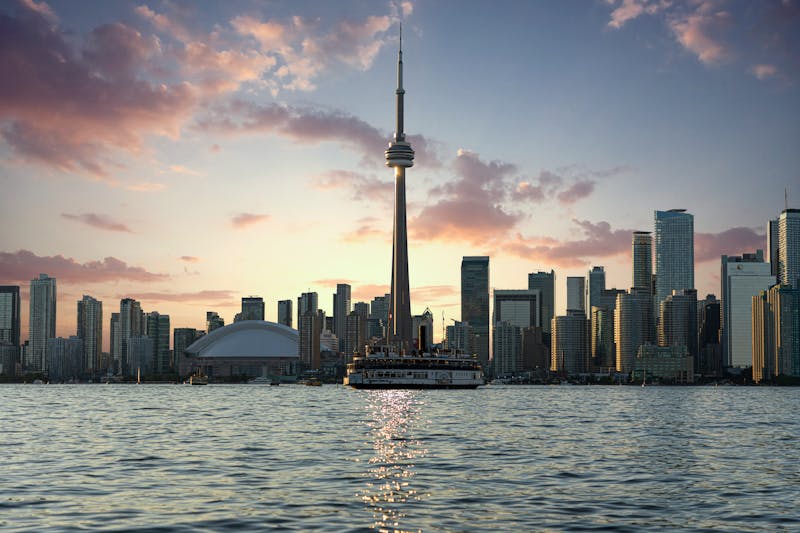 Toronto CN Tower at golden hour