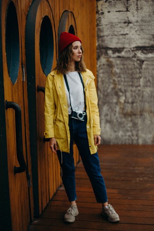 Women Wearing Yellow Jacket