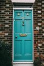 Teal Wooden Panel Door