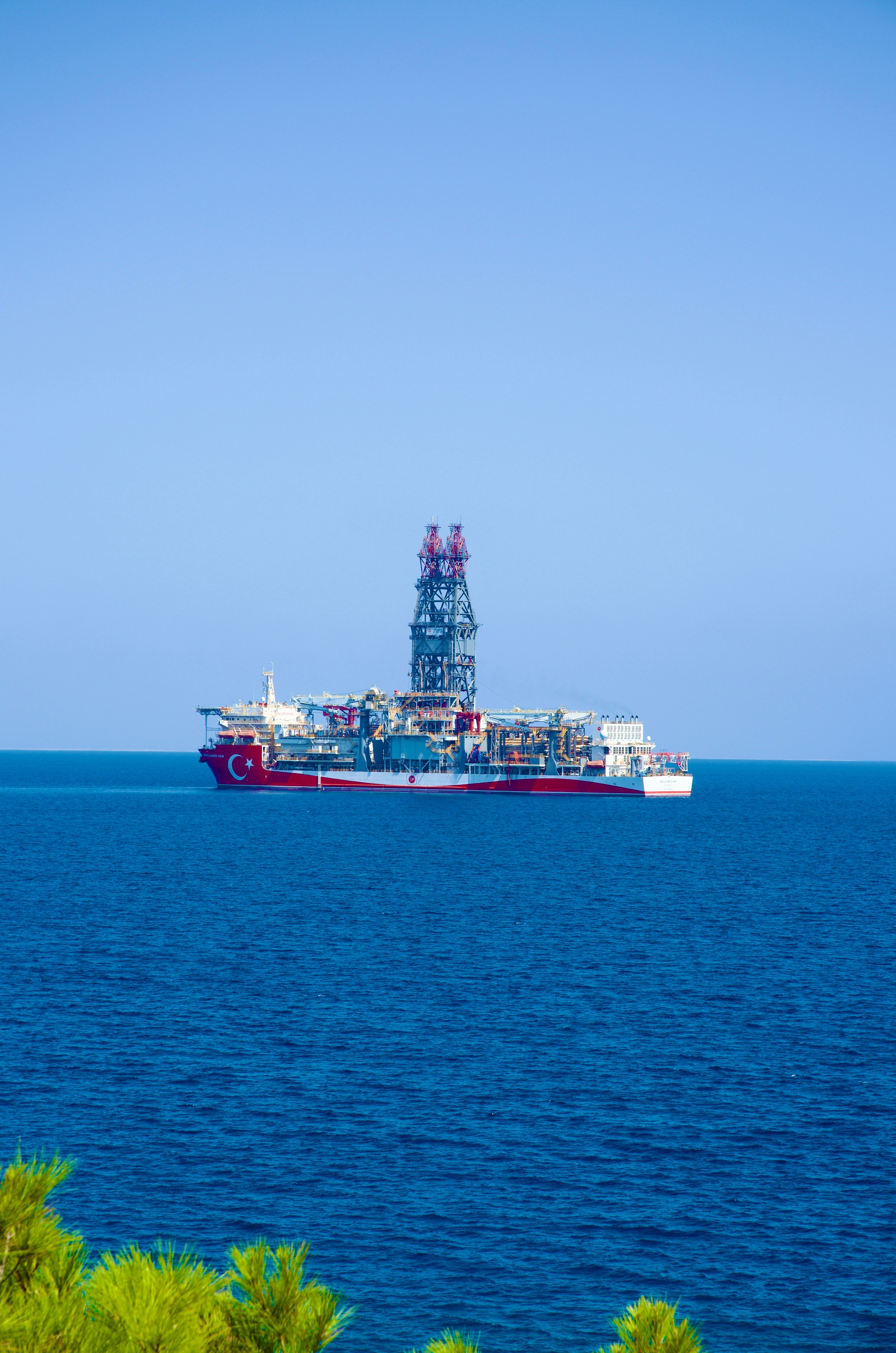Drilling Rig Wide Panoramic Cool Blue Gray Sky High Resolution Negative ...