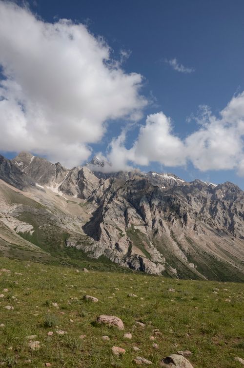 Free Expansive mountain landscape in Shymkent, Kazakhstan under a bright summer sky. Stock Photo