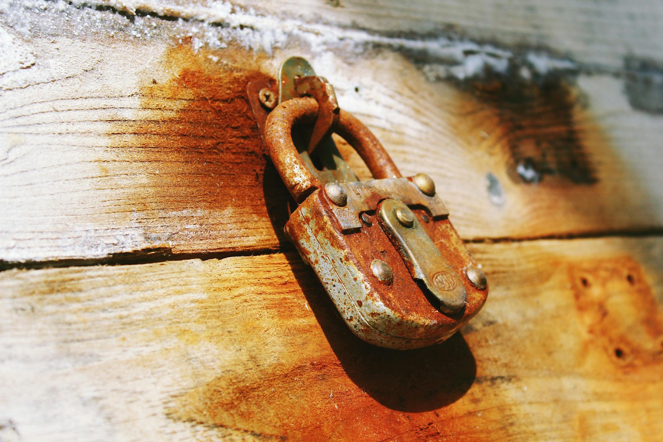 rusted padlock