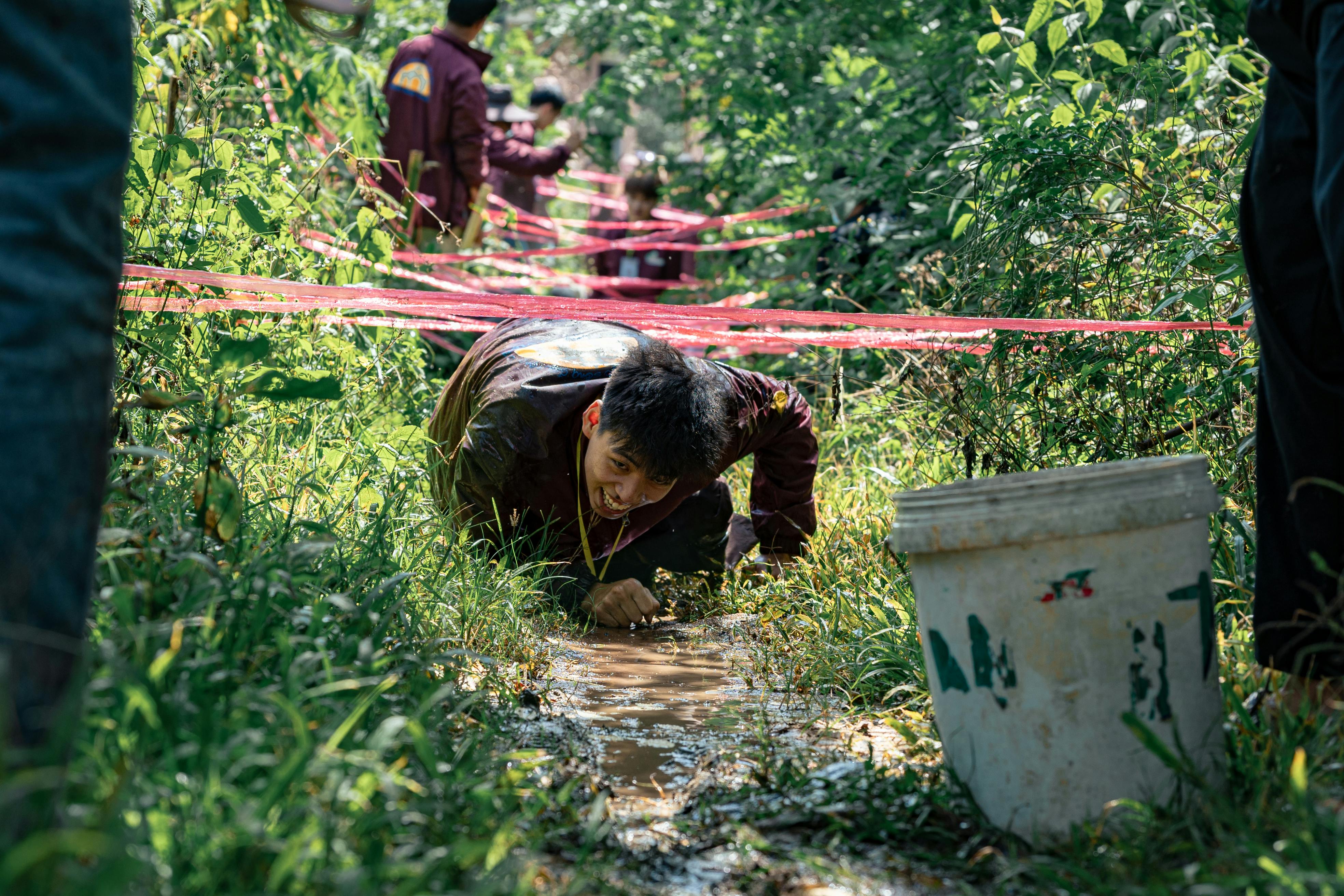 A group of people exercising together