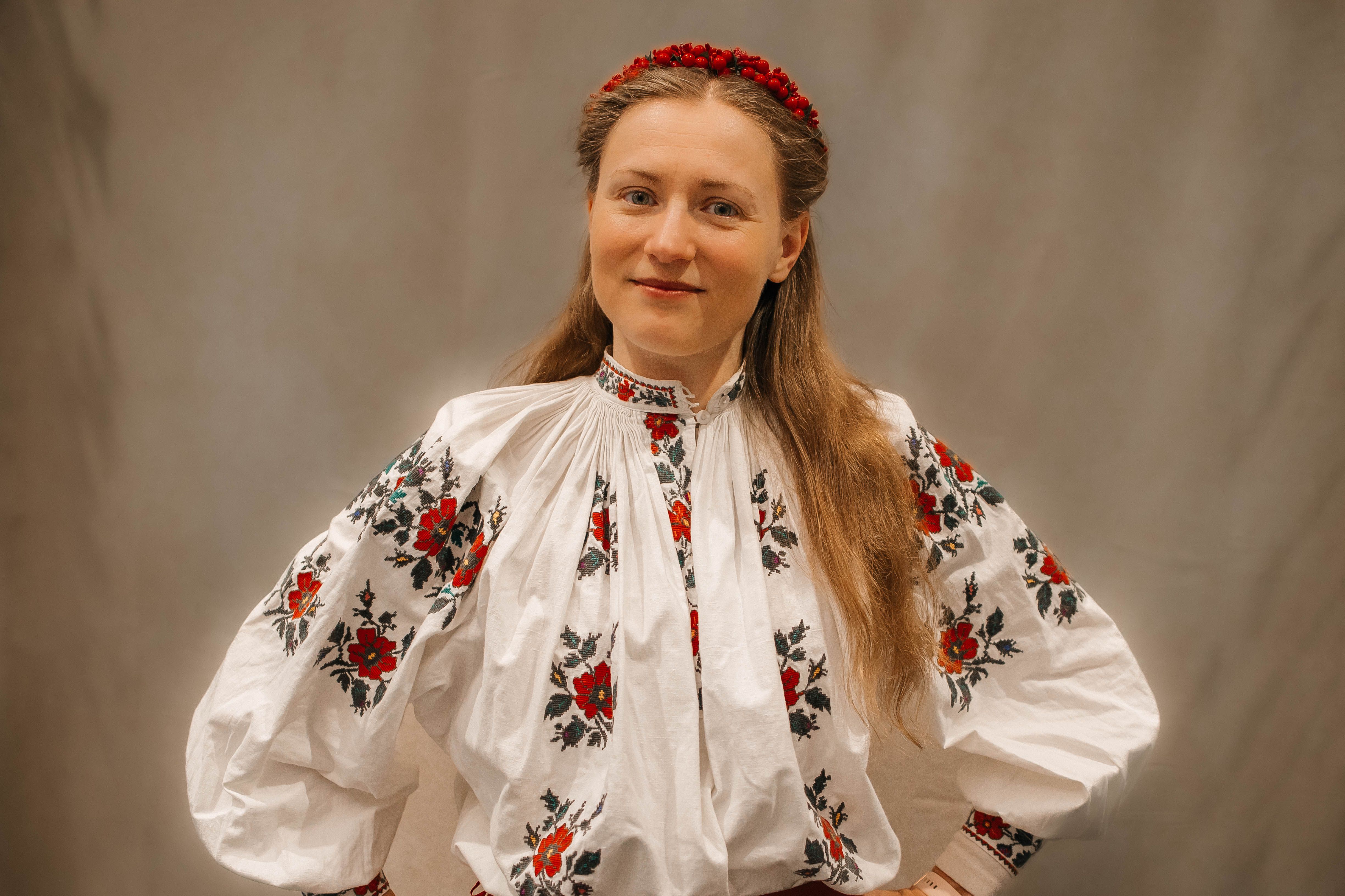 A woman in a traditional ukrainian outfit  Free Stock Photo