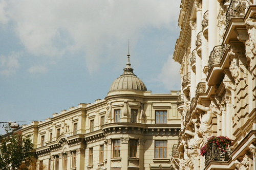 Free Capture of ornate baroque architecture in central Riga, Latvia's historic district. Stock Photo