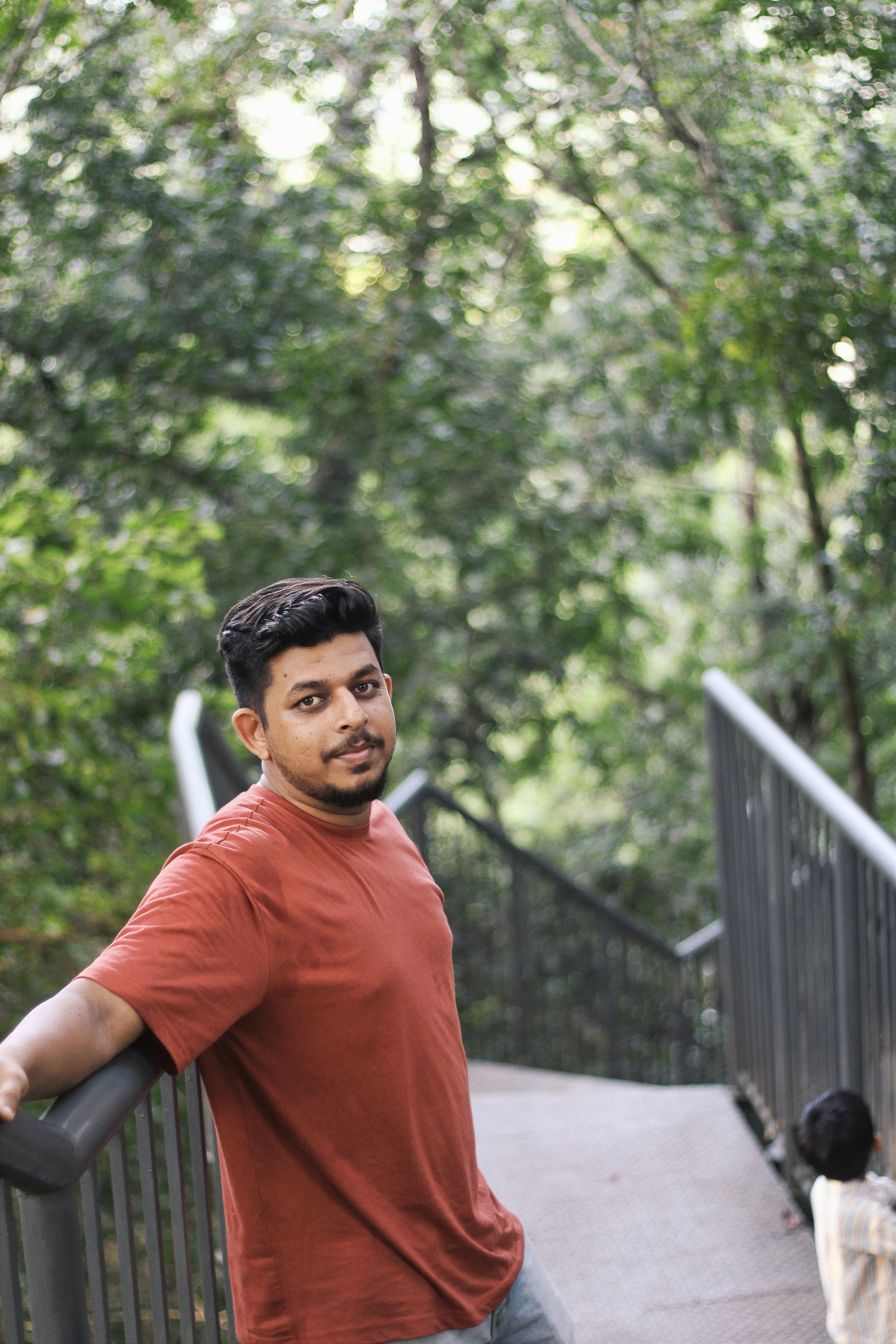 indian man standing on a stair