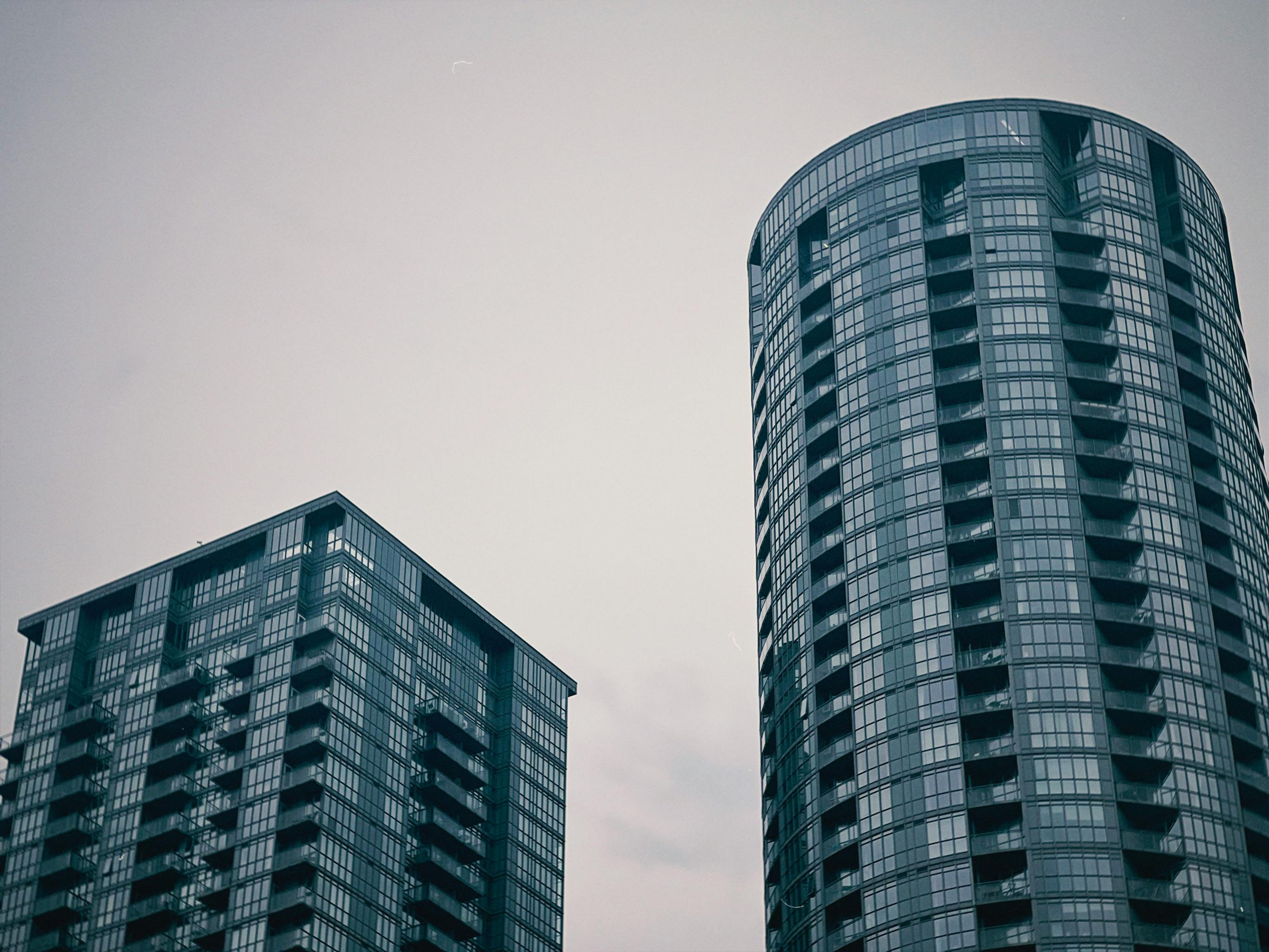 High-rise glass skyscrapers capture the essence of modern urban architecture.