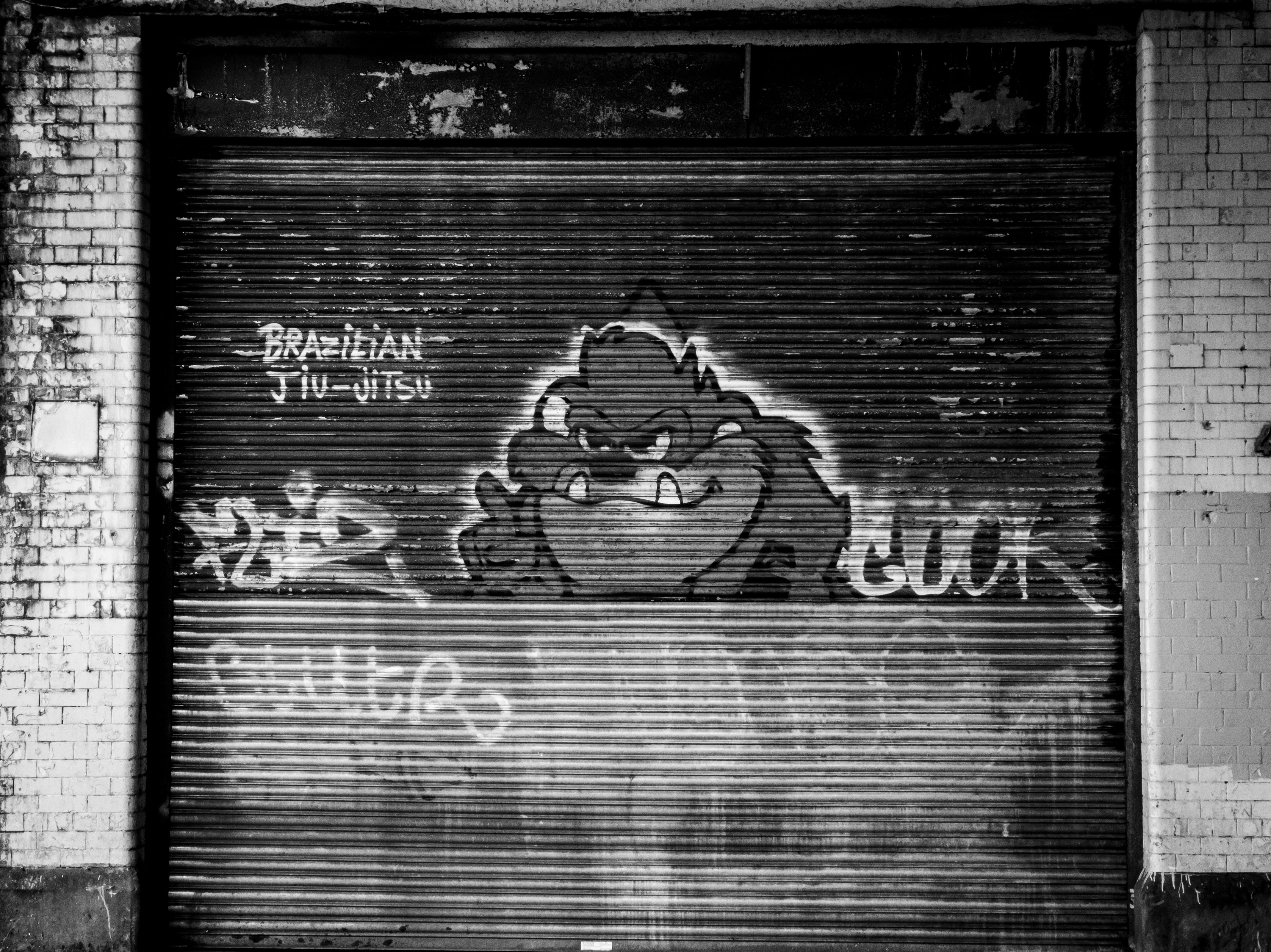 A black and white photo of
