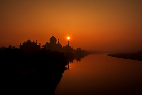 Free stock photo of beautiful sunset, heritage, indian monument Stock Photo