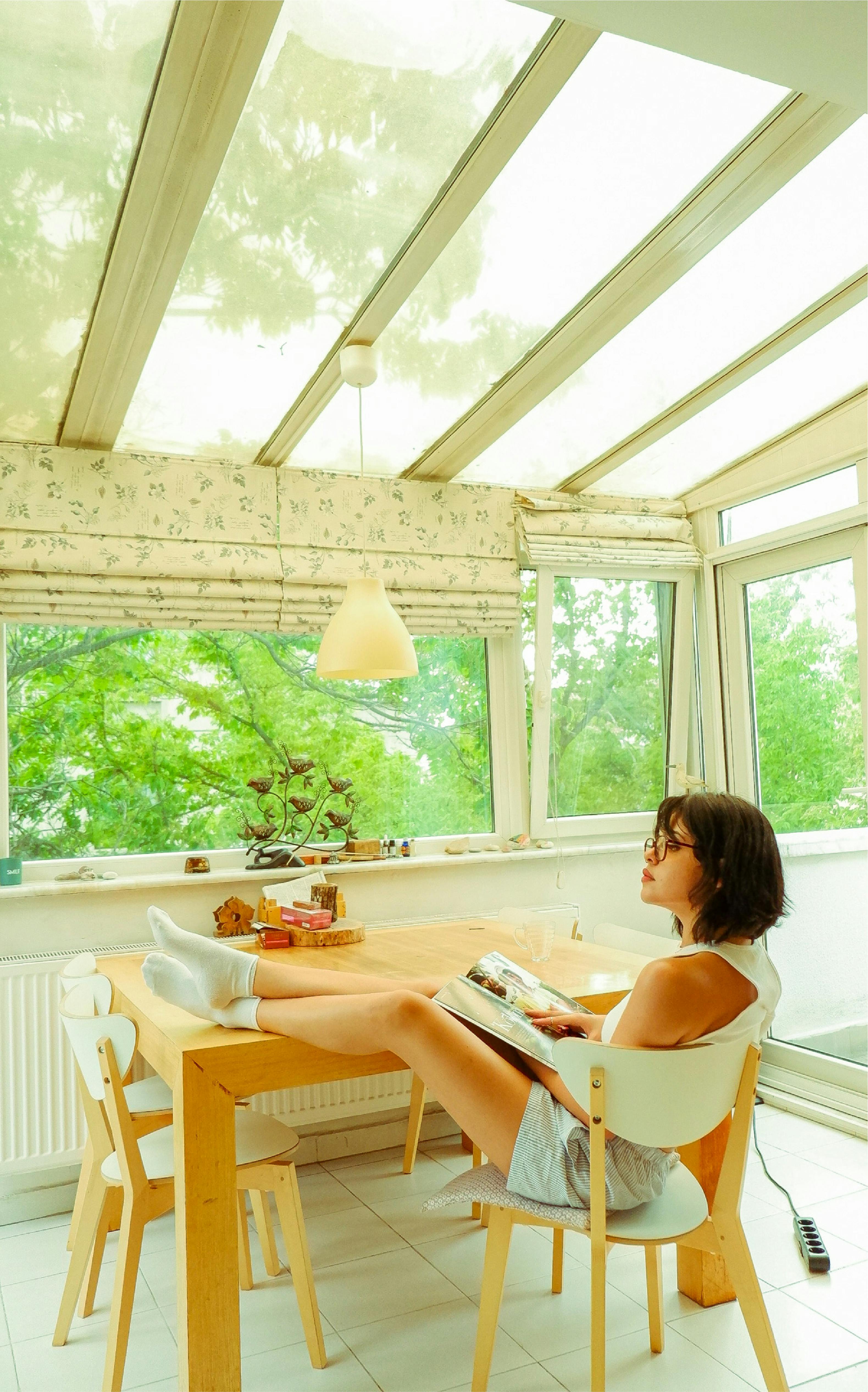 Luxury furnishing in climate-controlled sunroom