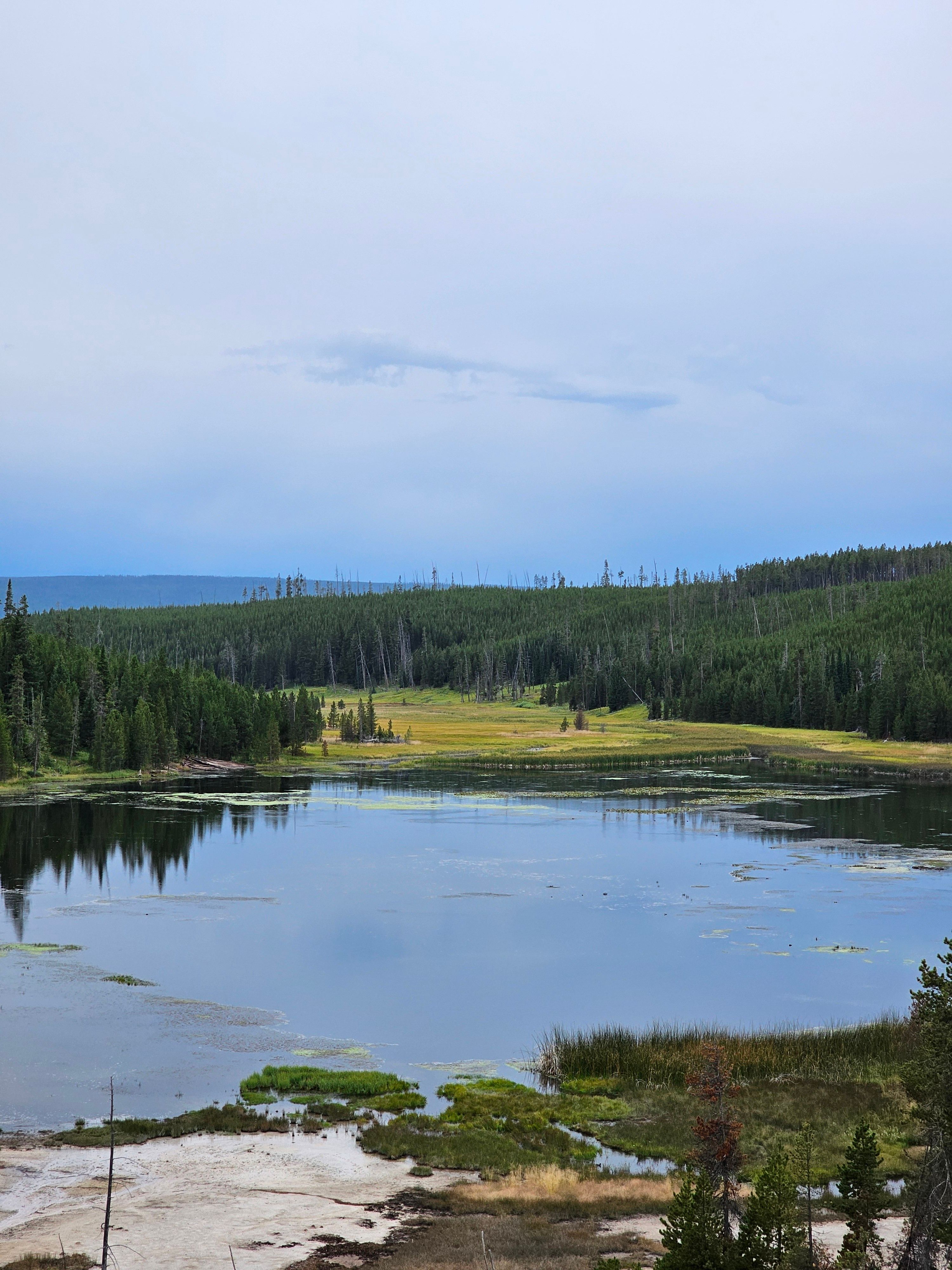 A Lake Near Green Trees Under Cloudy Sky · Free Stock Photo