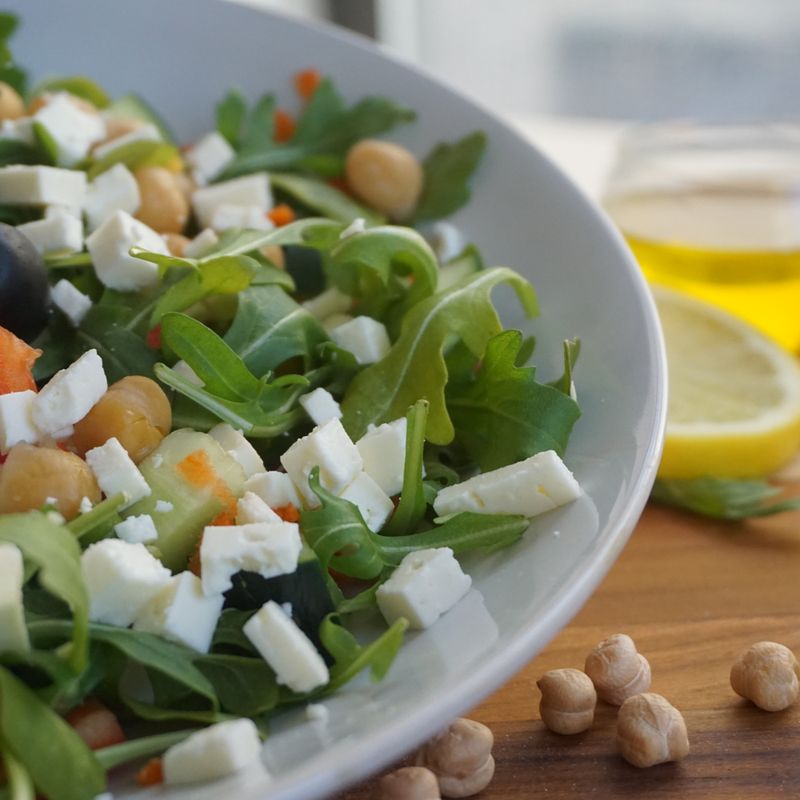 Greek Chicken Salad with Chickpeas and Lemon