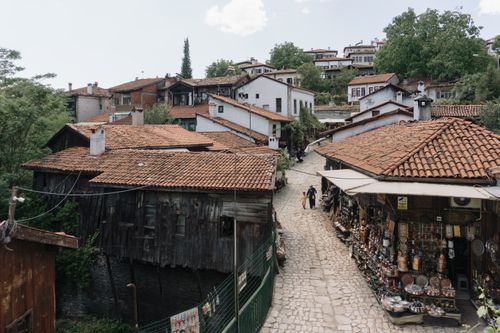 Free Explore a rustic village scene with traditional houses and cobblestone streets, capturing timeless charm. Stock Photo