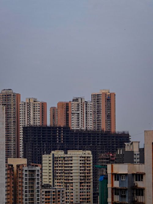Free High-rise buildings forming a city skyline during the day, showcasing urban development. Stock Photo