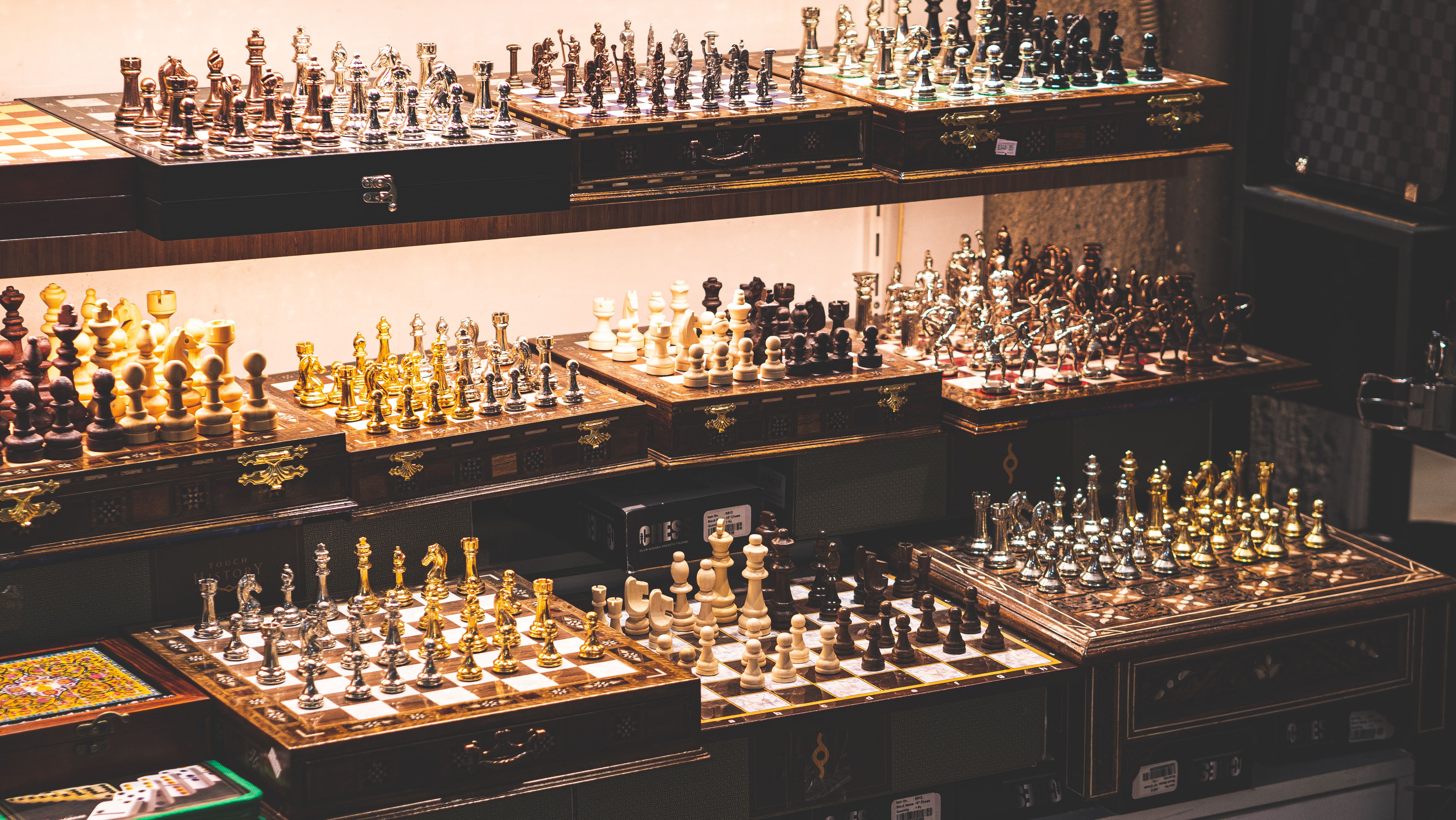 Chess pieces on display in a store · Free Stock Photo