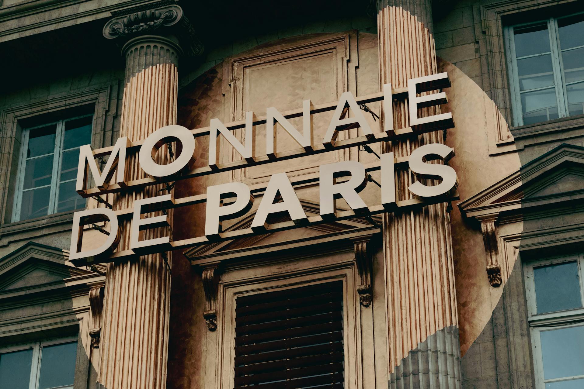 Close-up of Monnaie de Paris facade showcasing classic architecture in Paris.