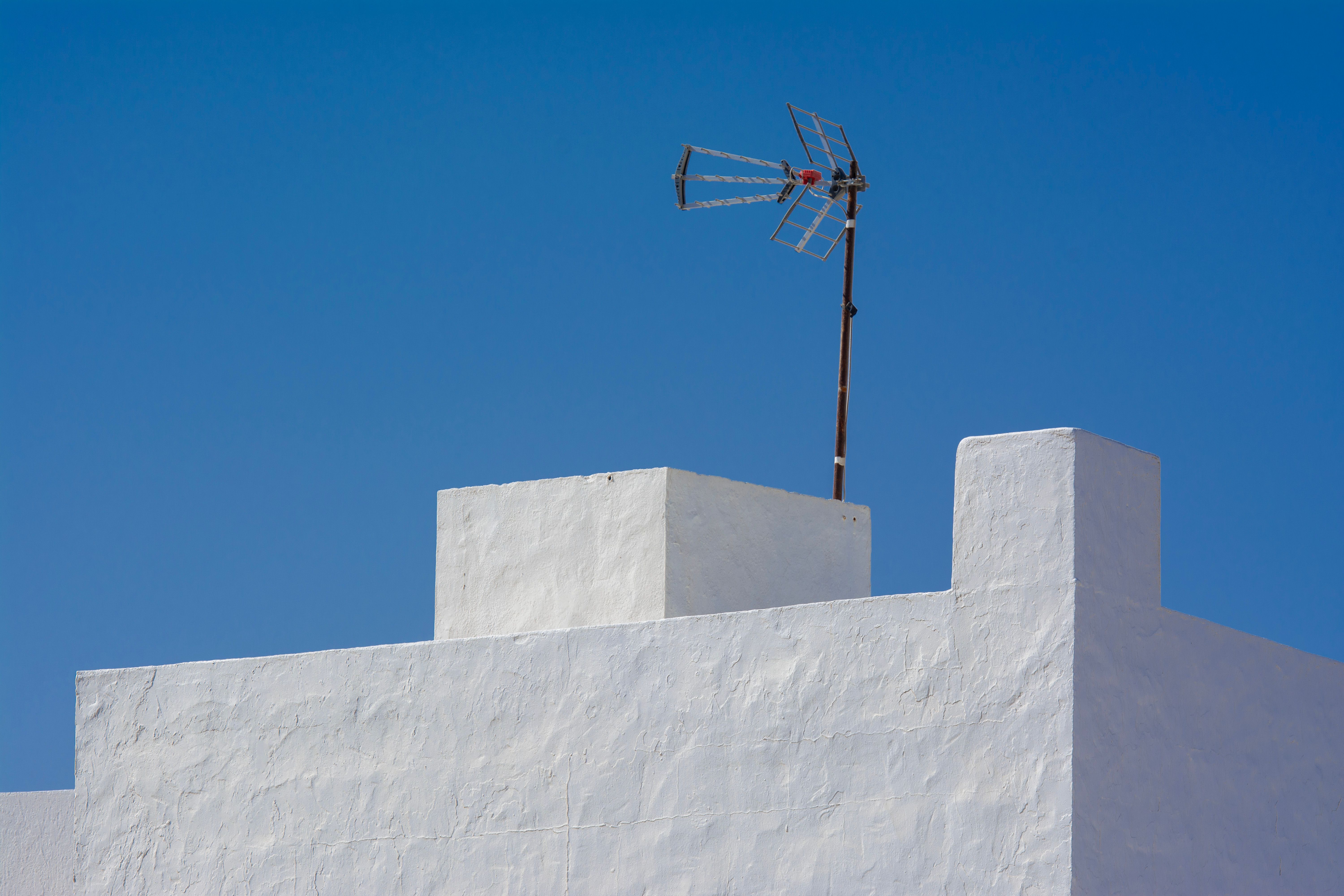 Antennas against sky
